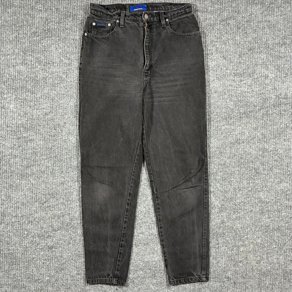 Sasson Womens Mom Jeans‎ Size 12 Black Denim Tapered High Rise 80s Vintage